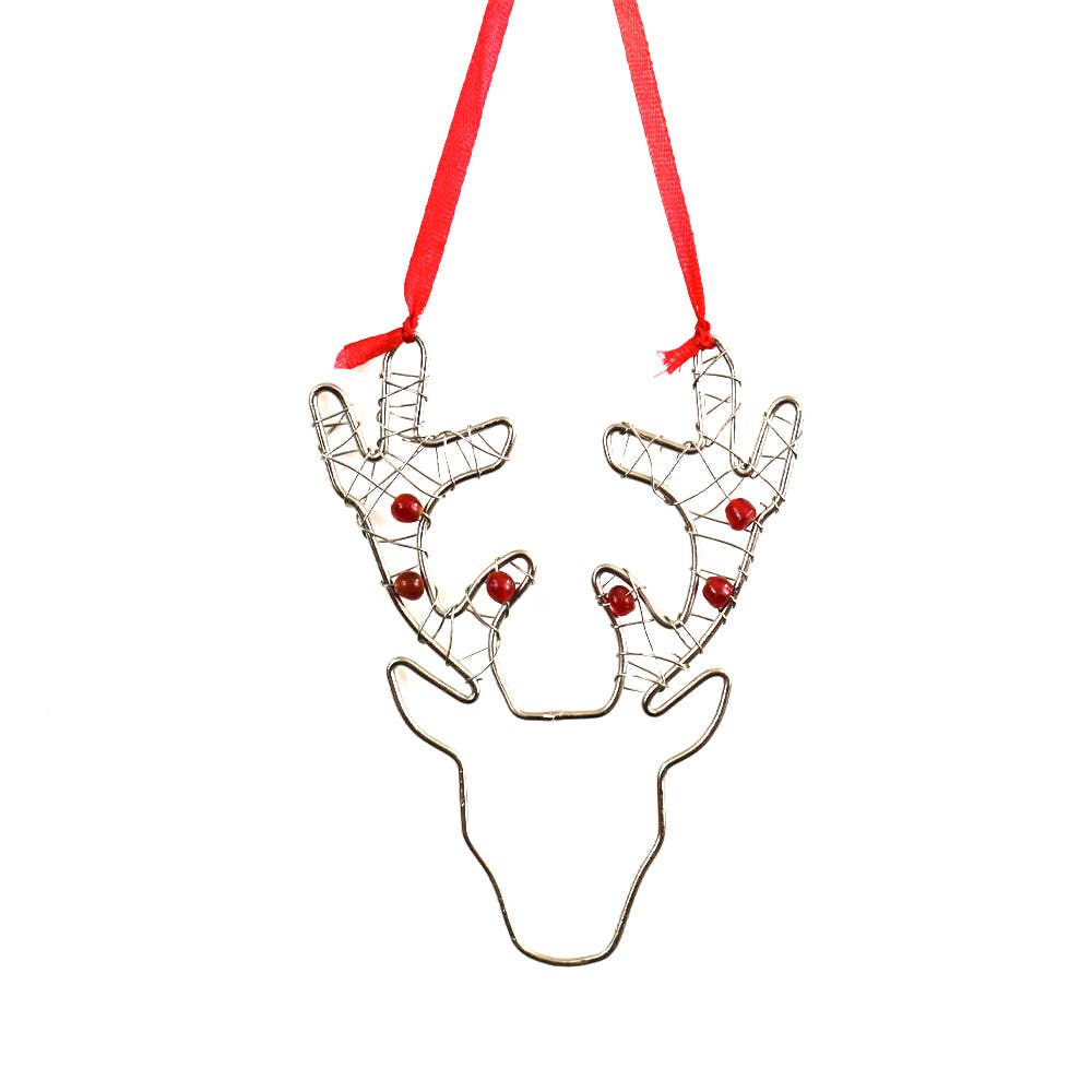Beaded Reindeer Ornament- Fair Trade