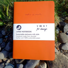 Load image into Gallery viewer, Burnt Orange A5 Lined Notebook- Recycled Leather