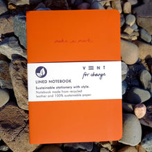Load image into Gallery viewer, Burnt Orange A5 Lined Notebook- Recycled Leather