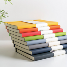 Load image into Gallery viewer, RECYCLED LEATHER A5 LINED NOTEBOOK - DUSTY BLUE stationary OH MY GOOD Ireland