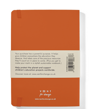 Load image into Gallery viewer, RECYCLED LEATHER A5 LINED NOTEBOOK. - BURNT ORANGE stationary OH MY GOOD Ireland