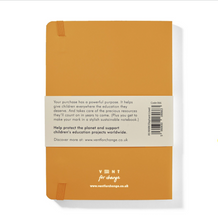 Load image into Gallery viewer, RECYCLED LEATHER A5 LINED NOTEBOOK. - MUSTARD YELLOW Stationery OH MY GOOD Ireland
