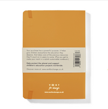 Load image into Gallery viewer, RECYCLED LEATHER A5 LINED NOTEBOOK. - MUSTARD YELLOW Stationery OH MY GOOD Ireland