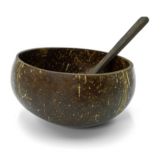 Load image into Gallery viewer, CLASSIC COCONUT BOWL WITH RECLAIMED WOODEN SPOON coconut bowl OH MY GOOD Ireland