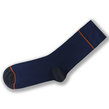 Load image into Gallery viewer, BLUE WITH ORANGE STRIPE BAMBOO SOCKS SIZE 3-7 Socks OH MY GOOD Ireland
