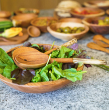 Load image into Gallery viewer, WHITE BATIK BONE HANDLE SALAD SERVERS Salad server OH MY GOOD Ireland