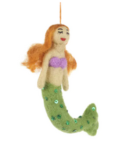 Load image into Gallery viewer, HANDMADE FELT THE MERMAIDS FAIR TRADE HANGING DECORATION CORAL Seasonal & Holiday Decorations OH MY GOOD Ireland