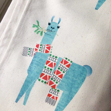 Load image into Gallery viewer, Mistletoe Llama Christmas Tea Towel