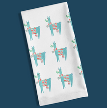 Load image into Gallery viewer, Mistletoe Llama Christmas Tea Towel