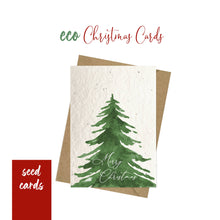 Load image into Gallery viewer, Watercolour Christmas Tree- Plantable Christmas Card