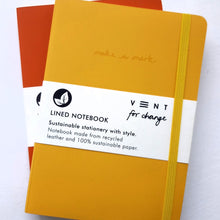 Load image into Gallery viewer, Mustard Yellow A5 Lined Notebook- Recycled Leather
