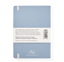 Load image into Gallery viewer, RECYCLED LEATHER A5 LINED NOTEBOOK - DUSTY BLUE stationary OH MY GOOD Ireland
