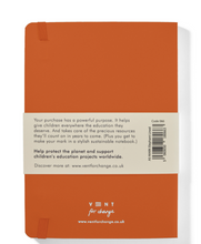 Load image into Gallery viewer, RECYCLED LEATHER A5 LINED NOTEBOOK. - BURNT ORANGE stationary OH MY GOOD Ireland
