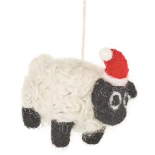 HANDMADE FELT BIODEGRADABLE CHRISTMAS BLACK SHEEP TREE HANGING DECORATION Seasonal & Holiday Decorations OH MY GOOD Ireland