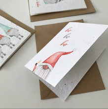 Load image into Gallery viewer, Ho Ho Ho Christmas Gnome -Plantable Christmas Card
