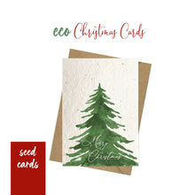 Load image into Gallery viewer, Watercolour Christmas Tree- Plantable Christmas Card
